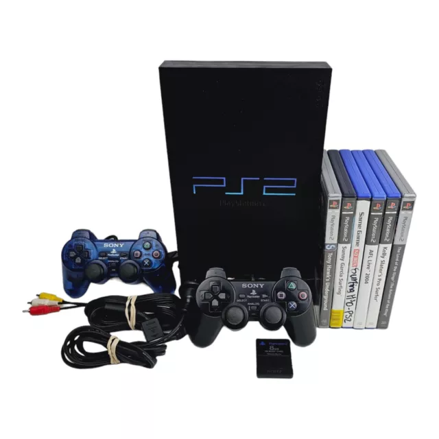 Sony PlayStation PS2 Fat Console Bundle PAL SCPH-39002 Tested 6x Games