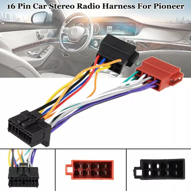 Car Stereo Radio ISO Wiring Harness Connector Cable 16 Pin for Pioneer 2003_bj