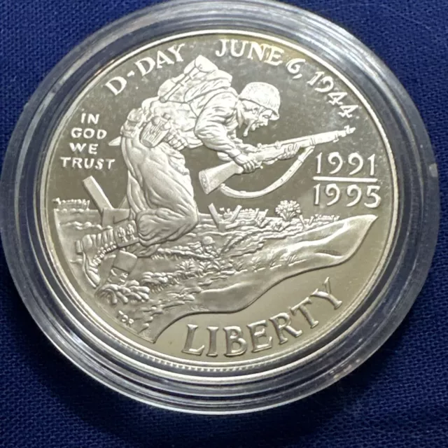 1993 50th Anniv. World War II Proof Silver US Mint Commemorative $1 #S225