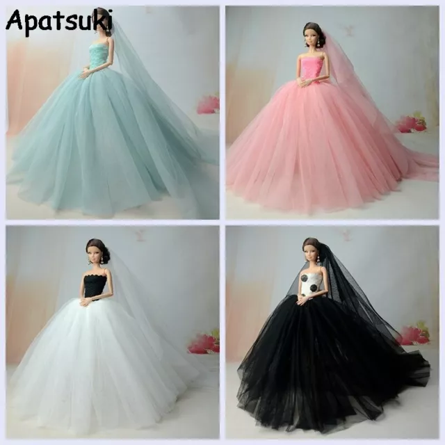 1/6 Doll Accessories Costume Wedding Dress For 11.5in Doll Clothes Kids Toy Gift