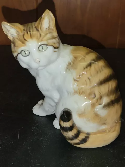 Figurine Ceramic  Cat 4.5" Brown Kitty Hutschenreuther Kunstabteilung Selb C3006