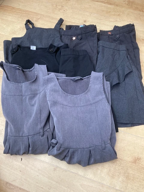grey school uniform bundle pinafore dress skirt  trousers age 6 7 yrs