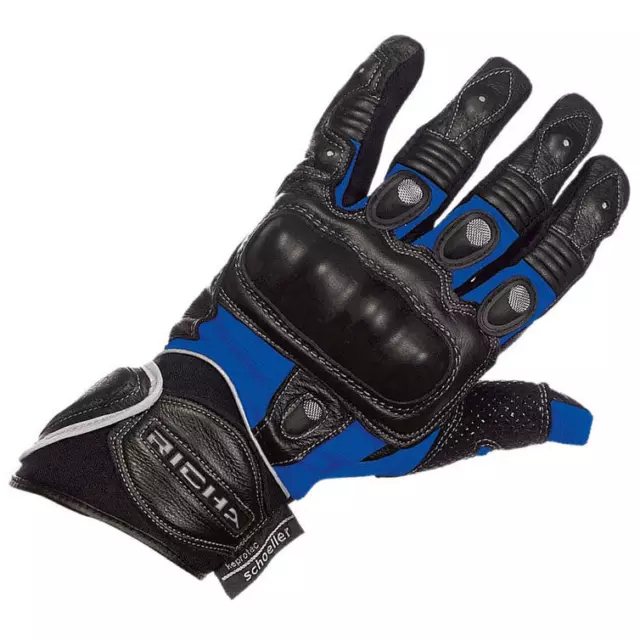 Richa Magma blau - Leder kurzes Sommermotorrad / Motorrad / Rollerhandschuh