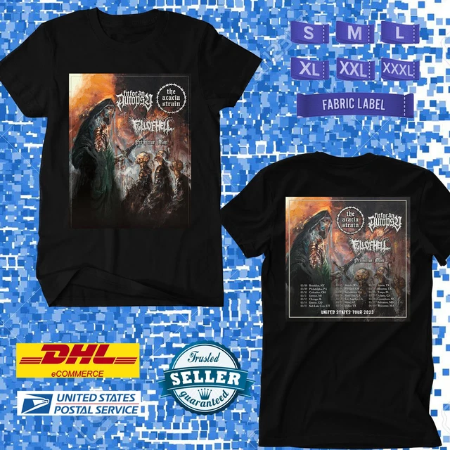 TOUR 2023 FIT For An Autopsy W The Acacia Strain Tour Black Tee Shirt W