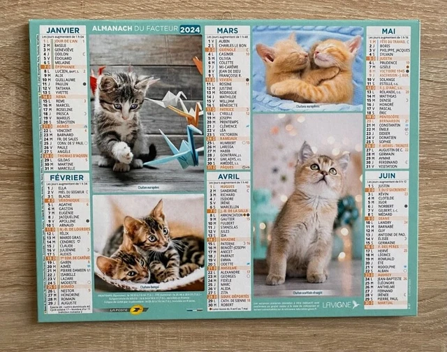 CALENDRIER LA POSTE 2024. Almanach du Facteur. Lavande Tournesols