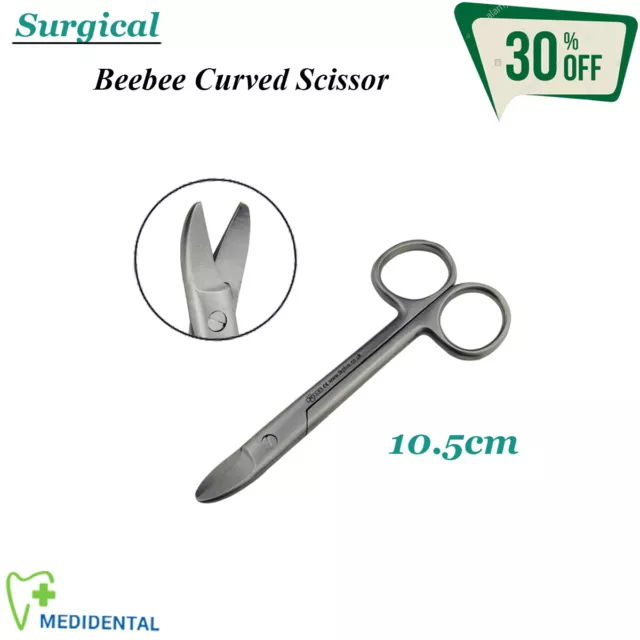 Surgical Instruments Dental Bandage Scissor Beebee Crown Curved - 10.5cm