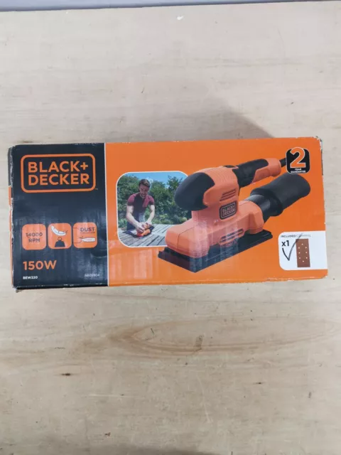Black+Decker 150W 240V Corded 1/3 sheet sander BEW220-GB