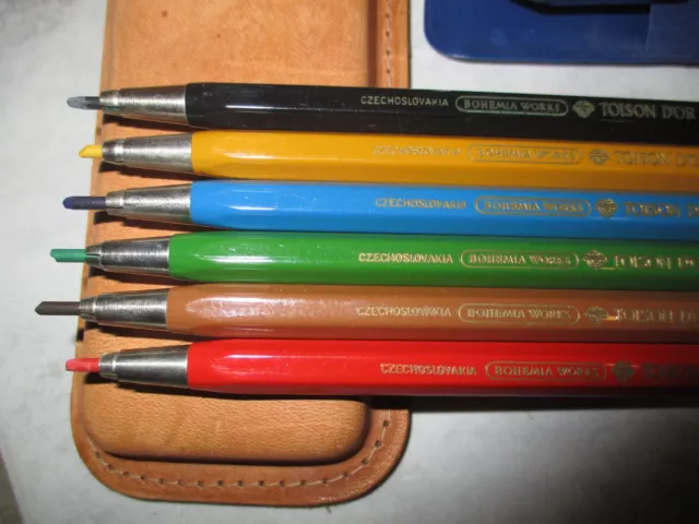 DDR Druck Bleistifte Set & Lederetui, TOISON D'OR COLORAMA 5217, Kugelschreiber 3