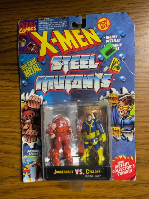 Vintage Toybiz 1994 Marvel X-Men Steel Mutants Juggernaut vs Cyclops New