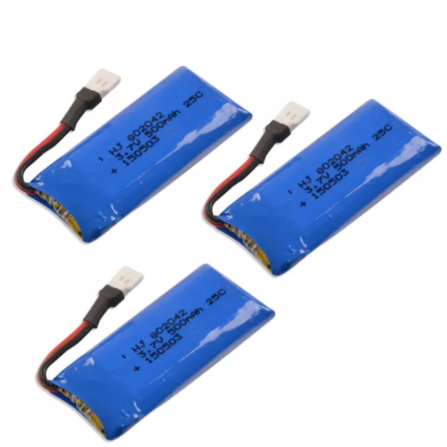 3x Batería Lipo 500mAh 1s 3,7V 25C para Hubsan H107 X4