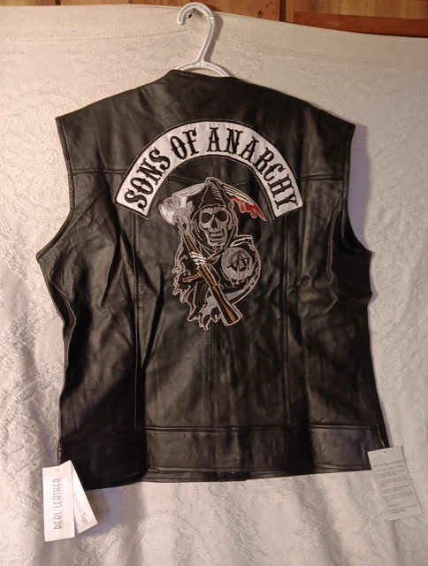Mens Vest Sons Of Anarchy Real Leather Vest Sons Of Anarchy SOA