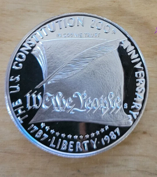 1987-S Proof Constitution Commemorative Silver Dollar Gem Mirror Like $1 #86
