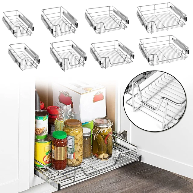 Cesto telescopico 30-60 cm cavo per cestello estratto armadio per scaffale cassetto cucina