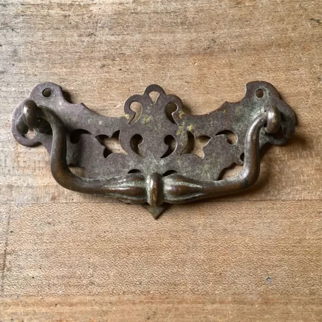 X1 Antique Victorian Handle Drawer Pull Brass Chest Cabinet Vintage