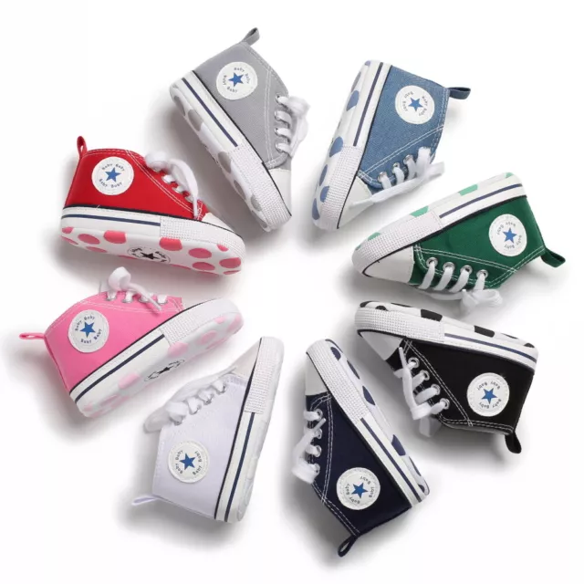 Newborn Baby Boy Girl 0-18 Pram Shoes Infant Sneakers Toddler PreWalker Trainers