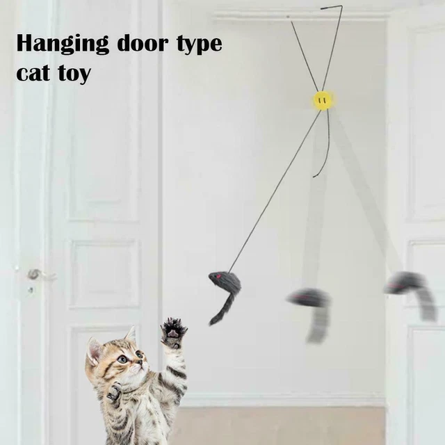 Juguetes para mascotas ratón colgante automático divertido teaser para gato nuevo puerta interior M6H1