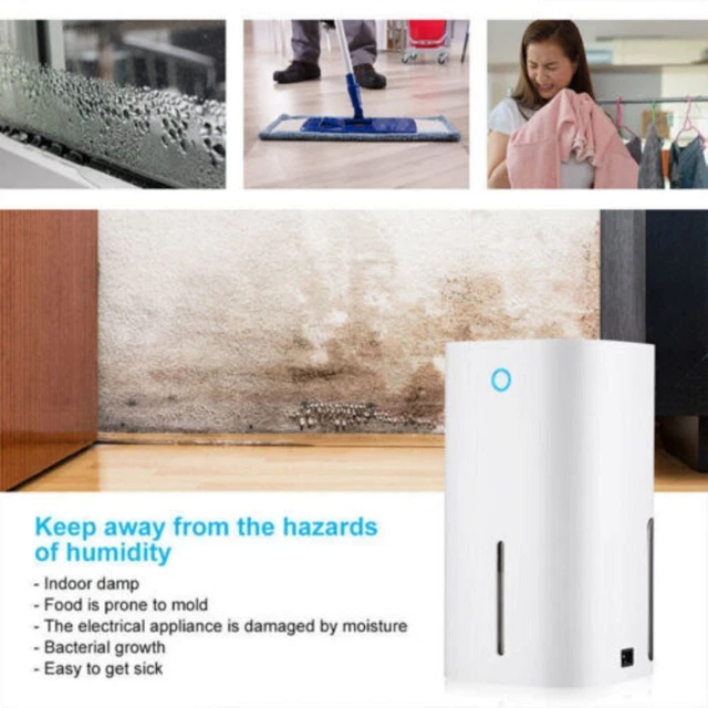 UK PLUG LED Light Electric Dehumidifier Condensation Moisture Damp Home