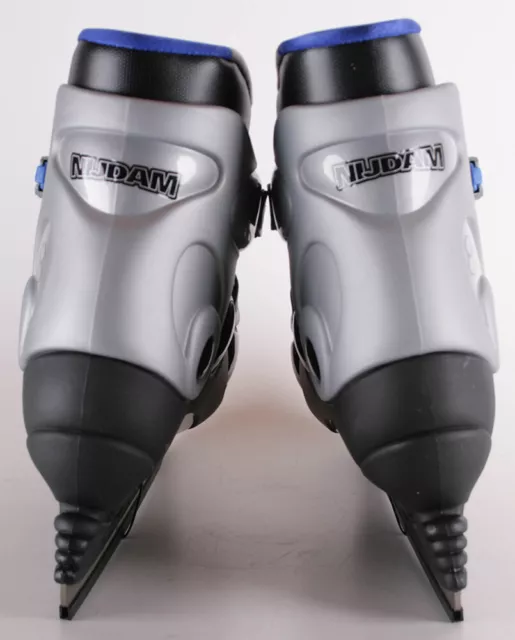 Nijdam Patins à Glace Hockey Bottes Rigides Noir/Argent/Bleu 35 3