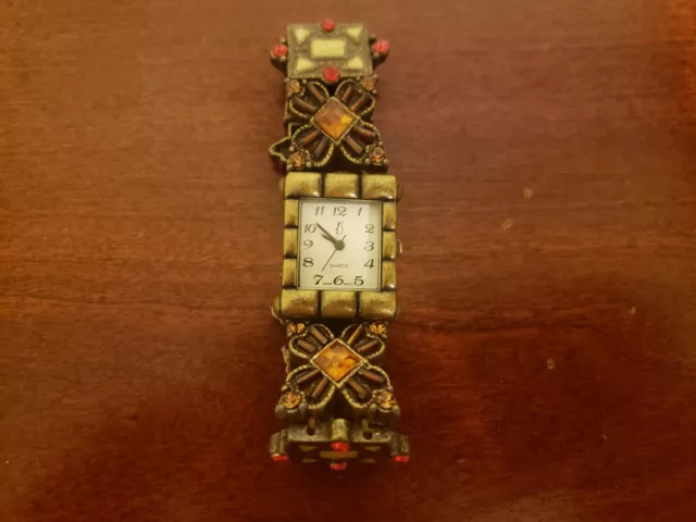 Vintage Bronze Colored Quartz Watch with Square Display/ JAPAN MOVT / NOT Tested