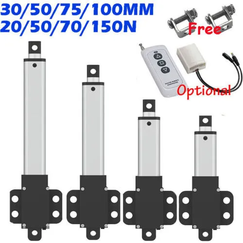 4.5/11/15/33lb Stroke 1.2" 2" 4" 6" DC 12V Micro Mini Linear Actuator Fast Speed