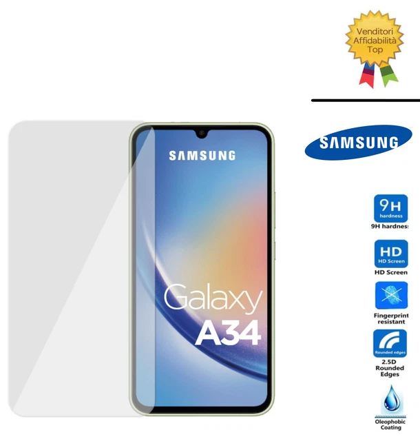 PELLICOLA VETRO TEMPERATO per SAMSUNG GALAXY A34 PROTETTIVA display PROTEZIONE