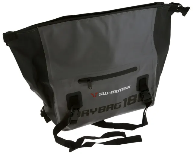 Sacoche arrière moto Drybag 180 500D Tarpaulin. Imperméable à l'eau. Gris/noir.