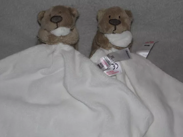 Asda bear comforter soft toy TWO George white teddy blankie