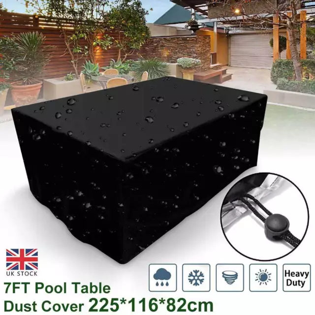 7Feet Heavy Duty Waterproof Billiard Snooker Pool Table Dust Cover Anti UV Tools