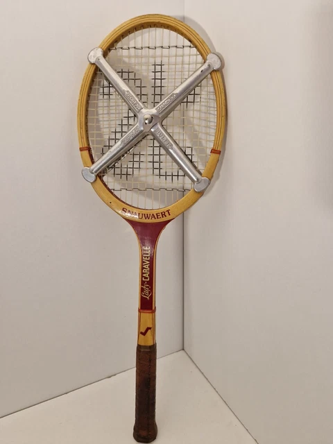 Raquette De Tennis Vintage SNAUWAERT SL4 Graphite Impact Avec étui – Bleu Et Crème – Occasion En Bon état