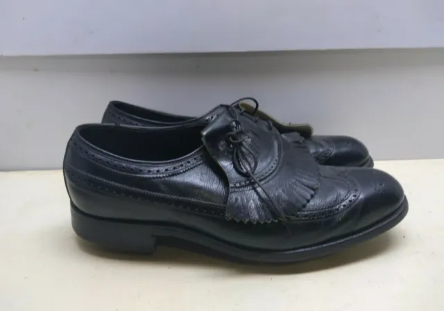 Connolly Kanga-par Black Leather Oxford Long Wingtip Brogue Golf Men Shoes 10.5M