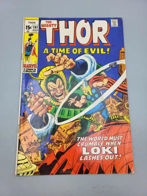 The Mighty Thor Vol 1 #191 May 1971 A Time Of Evil By Stan Lee Marvel Comic Book