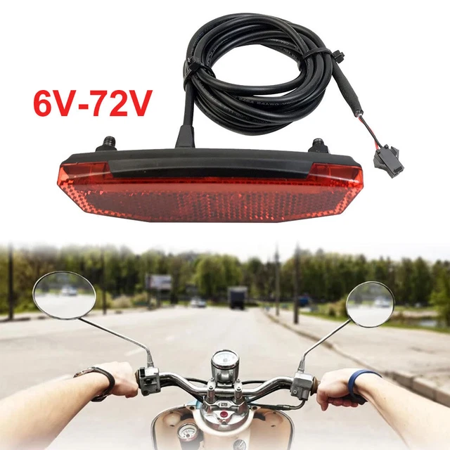 Ebike Rear Light / Tail Light LED Safety Warning Rear Lamp For E-Scooter 6V-72V