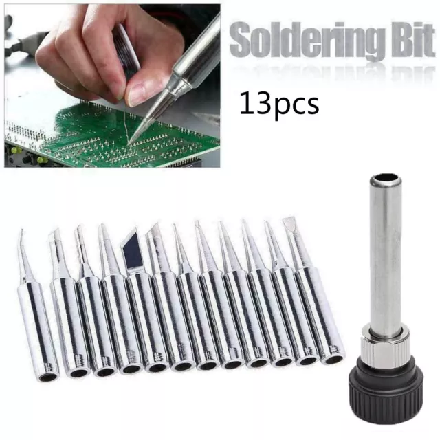 13pcs 900MT Soldering Iron Tips for Hakko 907 933 926 937 928 94 Tool Center