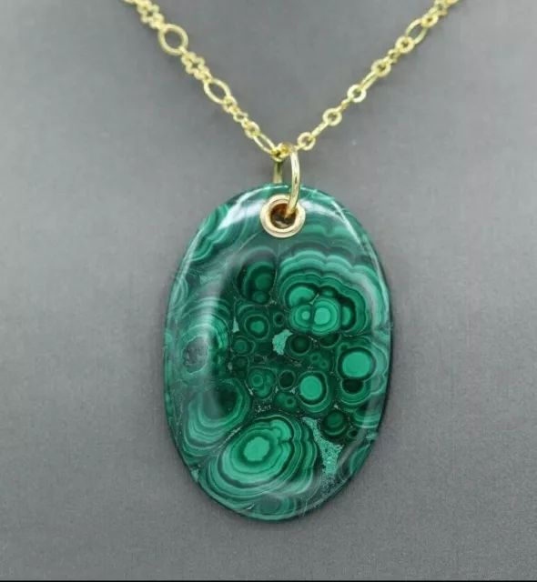 Grande Malachite Ciondolo Pietra Naturale Guarire Malachite Collana (#1)