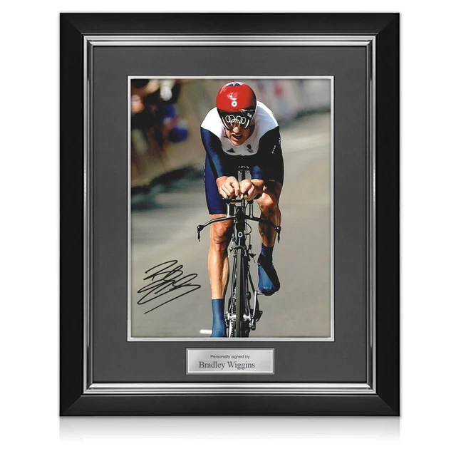 Foto in bicicletta firmata da Bradley Wiggins: Londra 2012. Cornice deluxe
