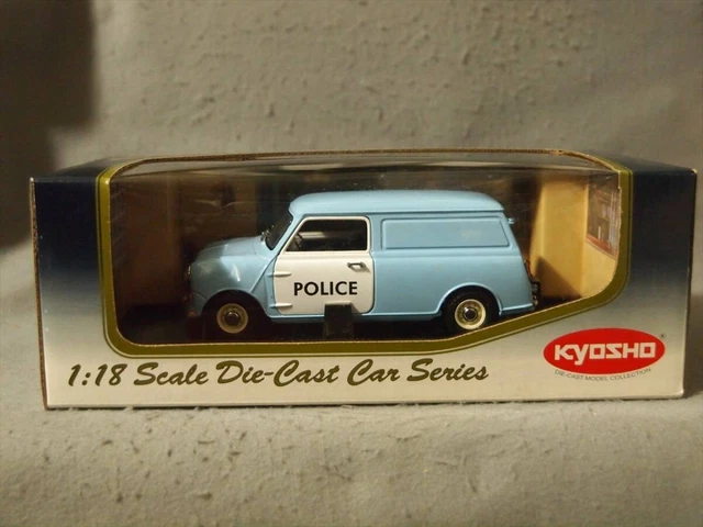KYOSHO MINI POLICE Van - Light Blue 1:18 scale Diecast Car