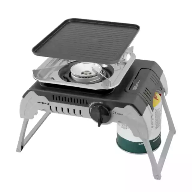 BRUNNER Camping Gaskocher Grillplatte Set Campingkocher Gas 1 Flammig DEVIL 450