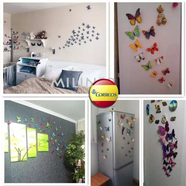 Juego de 12 mariposas para adornar la pared