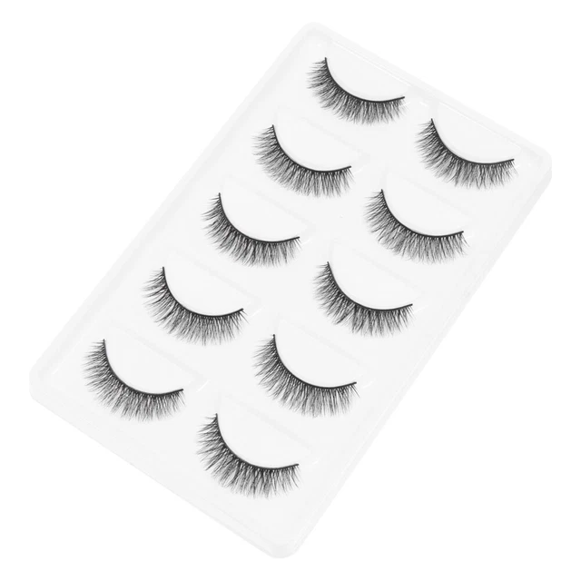 5 pares de pestañas rizadas once extensiones de pestañas 3D visón esponjoso artificial