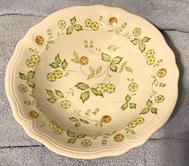 VINTAGE 1978 PETITE FLORA #4009 Ironstone Sears 9.5" Serving/Vegetable Bowl-EUC