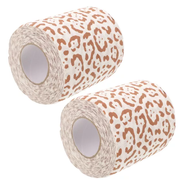 2 rollos de papel higiénico temático de fiesta papel temático toalla baño hogar leopardo