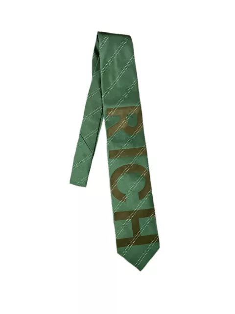 JOHN RICHMOND Cravatta di Seta Verde Logo Black