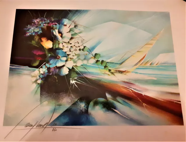 Raymond Poulet - Lithographie - Le bouquet et la mer - ca 1990