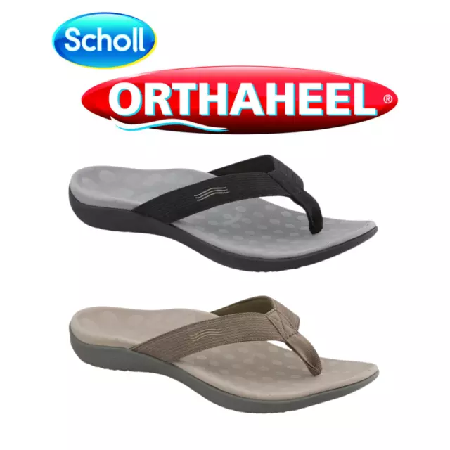 Scholl Orthaheel Wave Orthotic Sandals | Black/Khaki | Free Post, Bulk Discounts