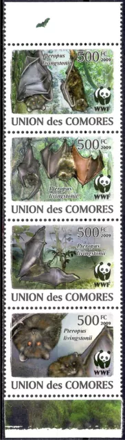 Comores 2009 Chauves-souris Animaux Nature Faune Conservation bande MNH
