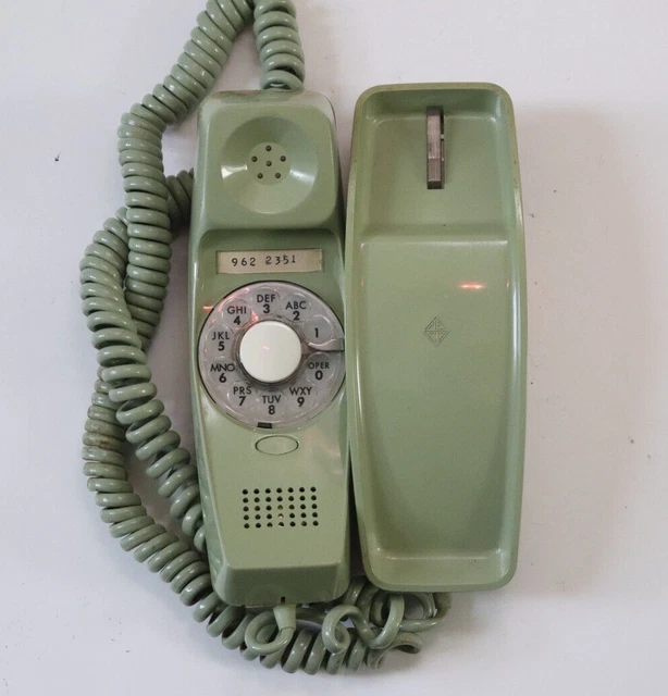 Teléfono rotativo AE vintage verde como nuevo