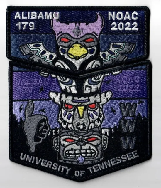 Boy Scout OA 179 Alibamu Lodge 2022 NOAC Flap Set Purple
