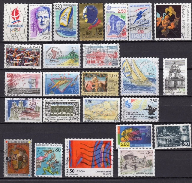 9 TIMBRES GRANDS formats des années 60, timbres oblitérés lot 3 EUR 0