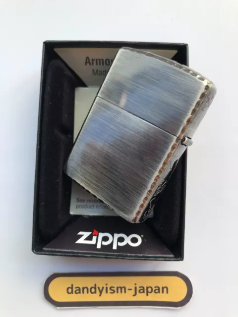 Zippo Oil Lighter Armor Case Skull 3 Side Sculpture Antique Brass Gold FedEx NEW