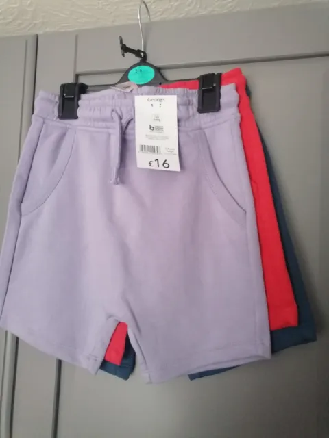 Set di 3 pantaloncini nuovi con etichette, unisex, vita elastica, tasche età 5-6 anni